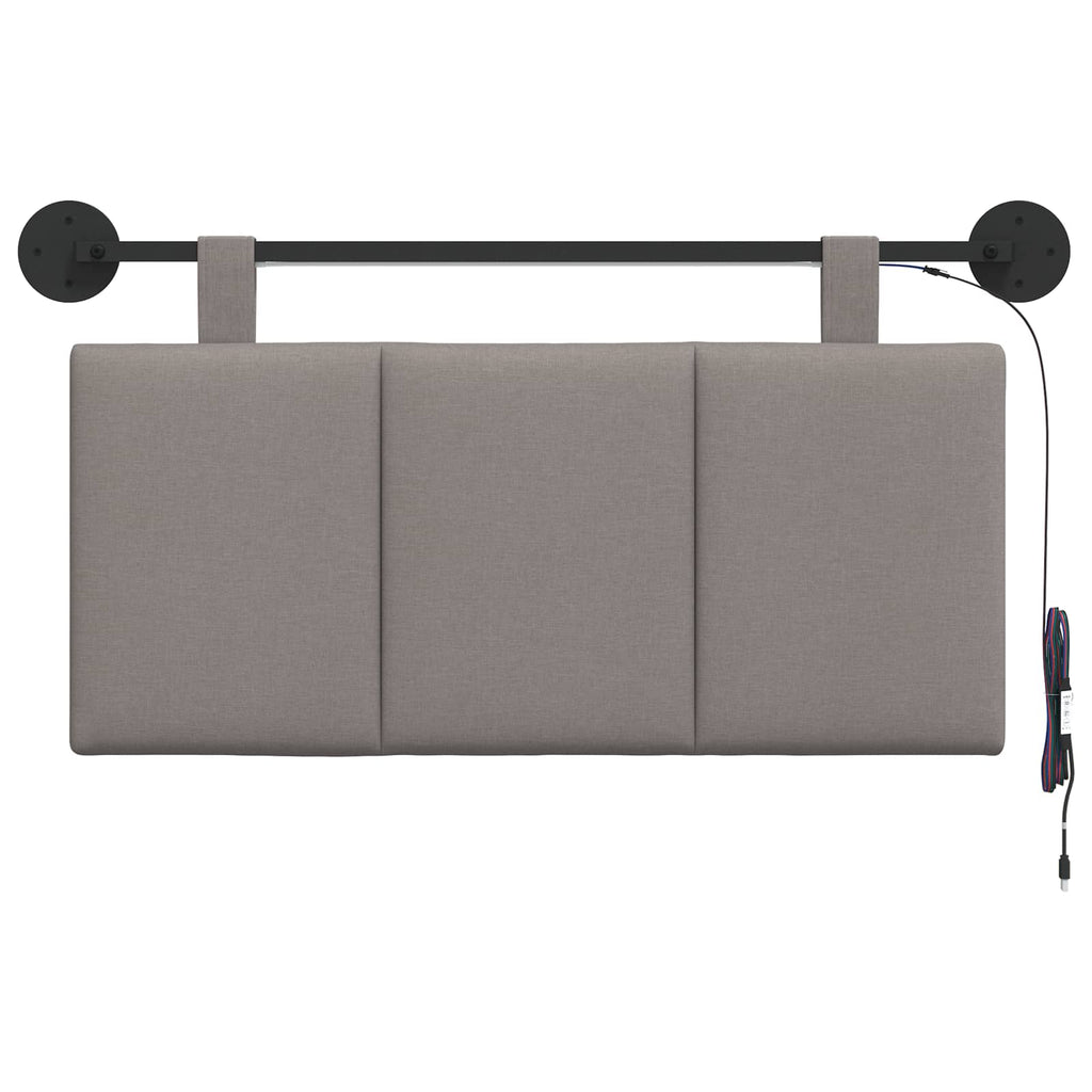 Hängendes Kopfteil Mit LED Licht Taupe Stoff