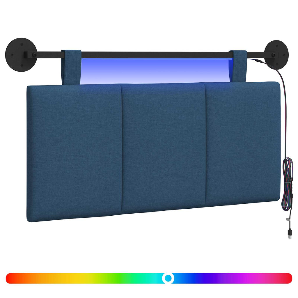 Hängendes Kopfteil Mit LED Licht Blau Stoff