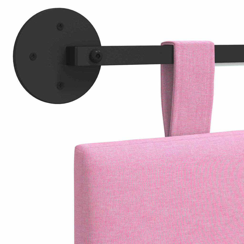 Hängendes Kopfteil Mit LED Licht Rosa Stoff