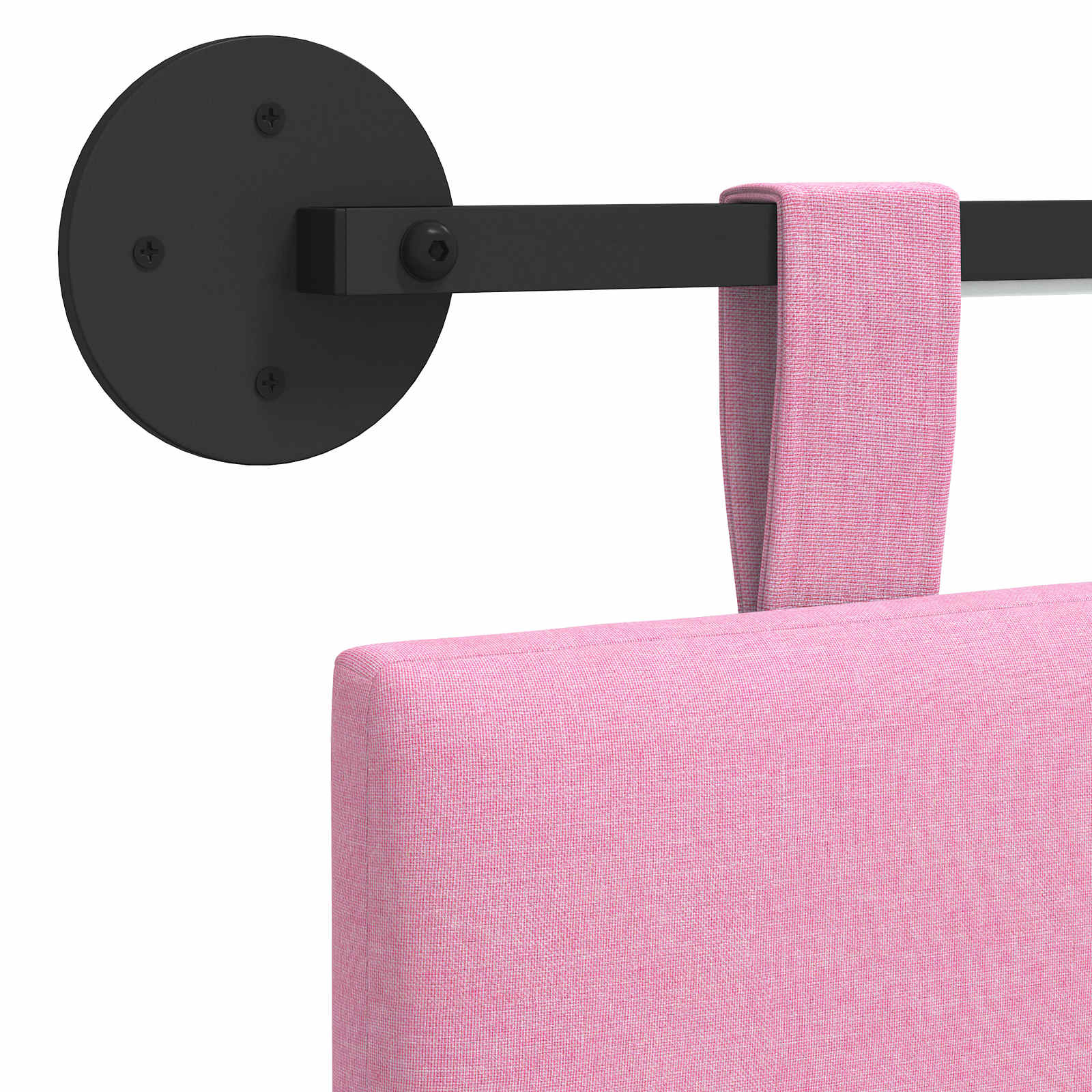 Hängendes Kopfteil Mit LED Licht Rosa Stoff