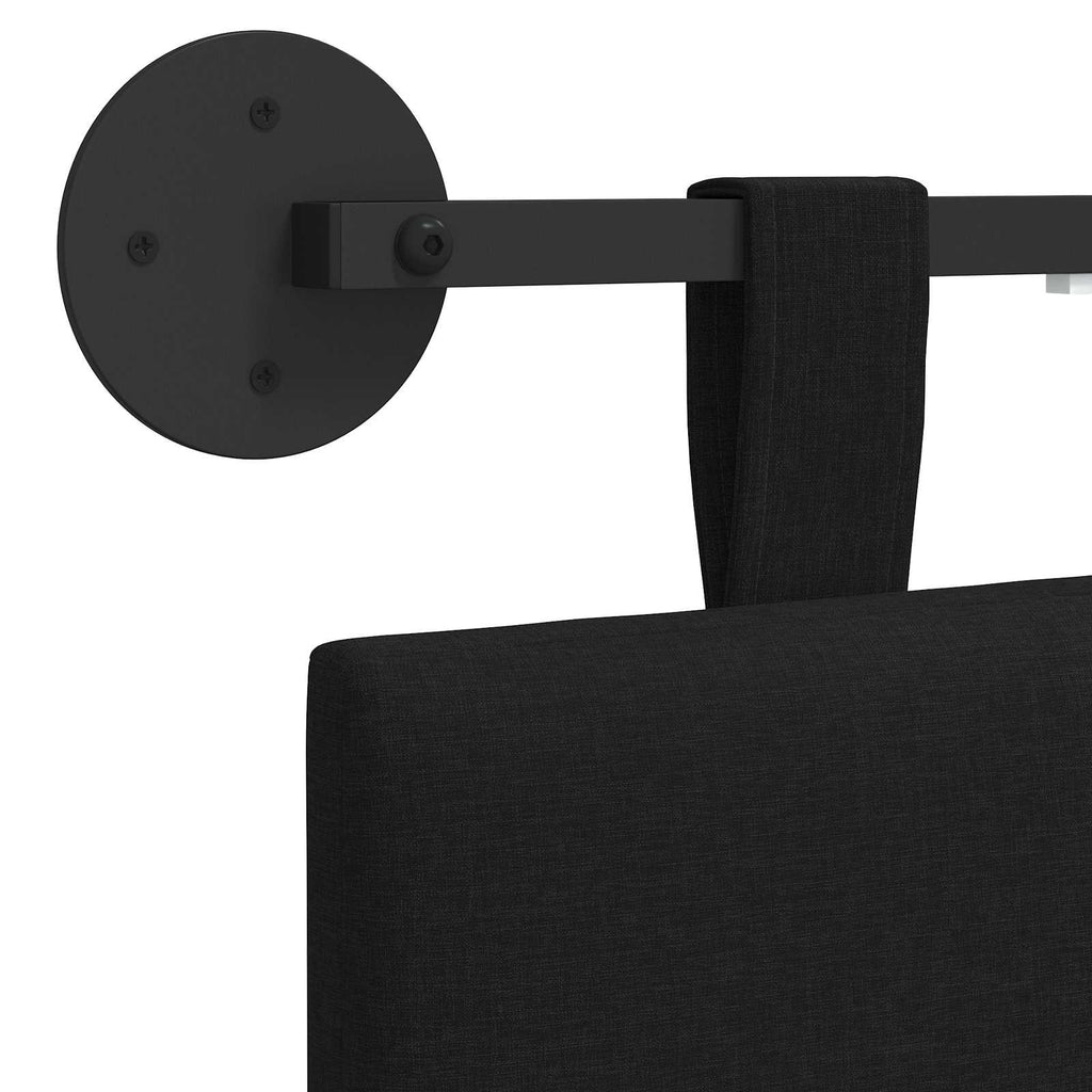 Hängendes Kopfteil Mit LED Licht Schwarz Stoff
