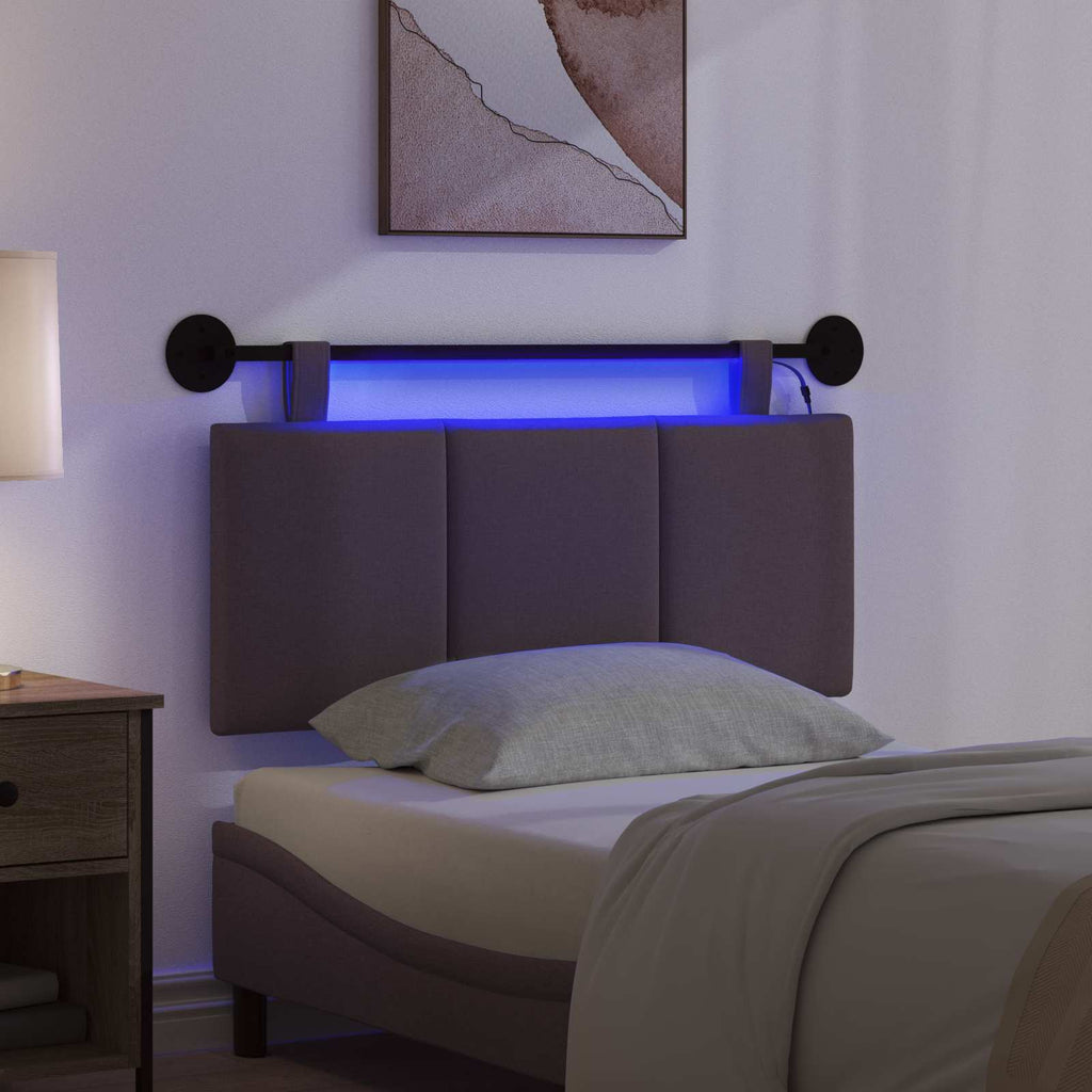Hängendes Kopfteil Mit LED Licht Dunkelbraun Stoff