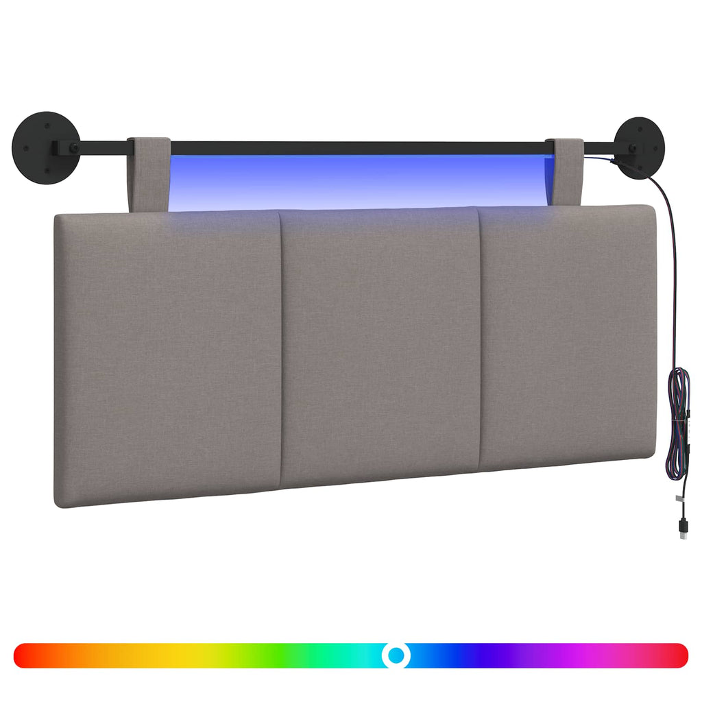 Hängendes Kopfteil Mit LED Licht Taupe Stoff