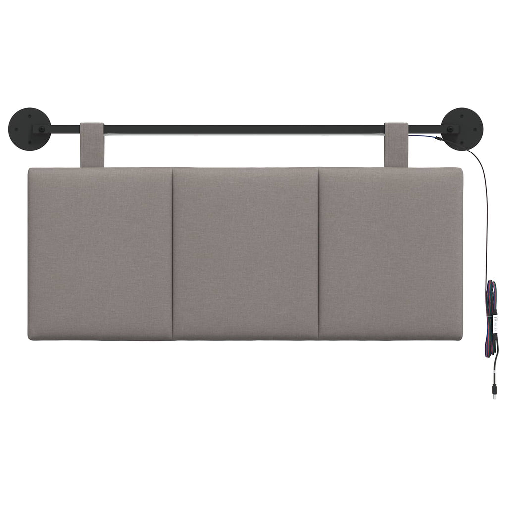 Hängendes Kopfteil Mit LED Licht Taupe Stoff