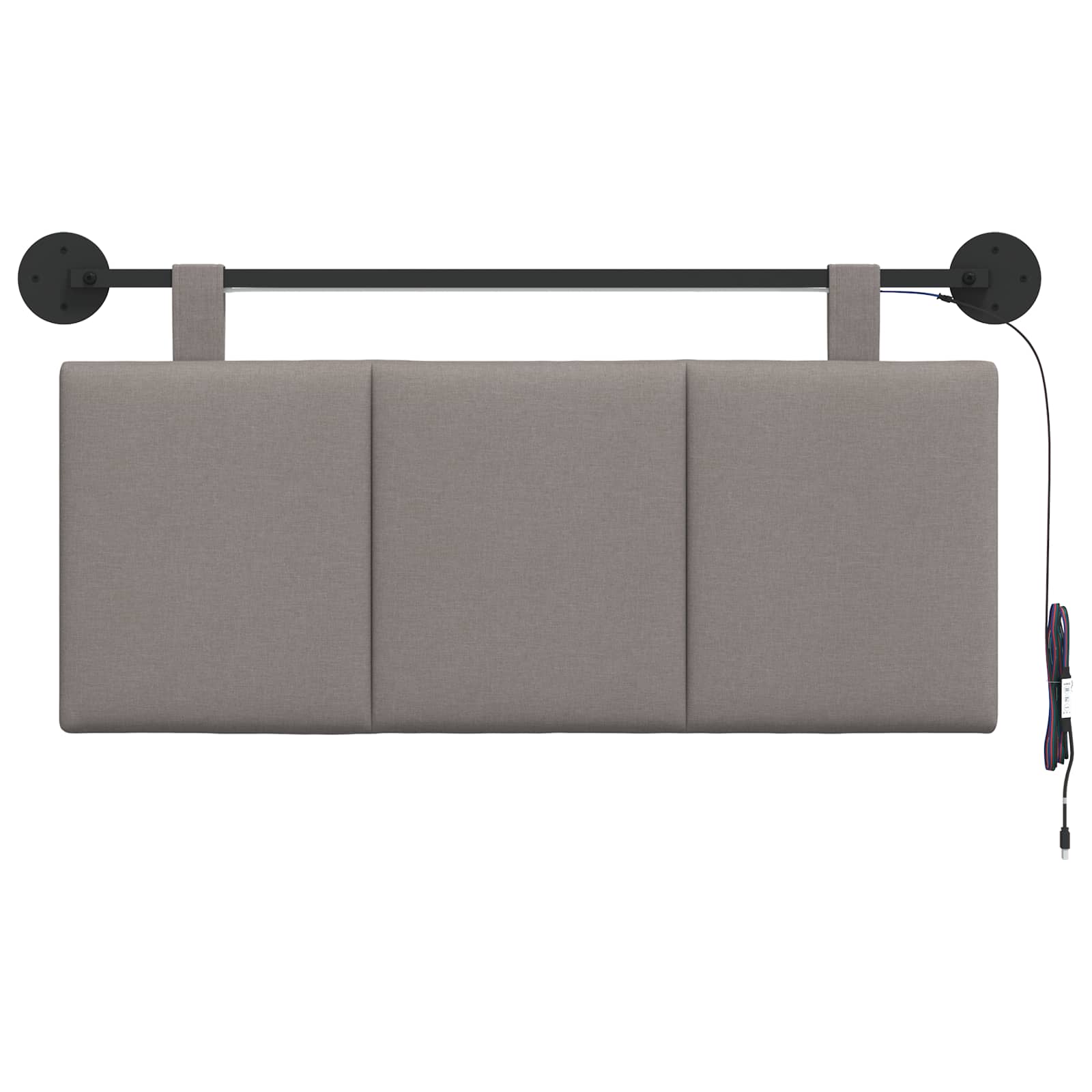 Hängendes Kopfteil Mit LED Licht Taupe Stoff