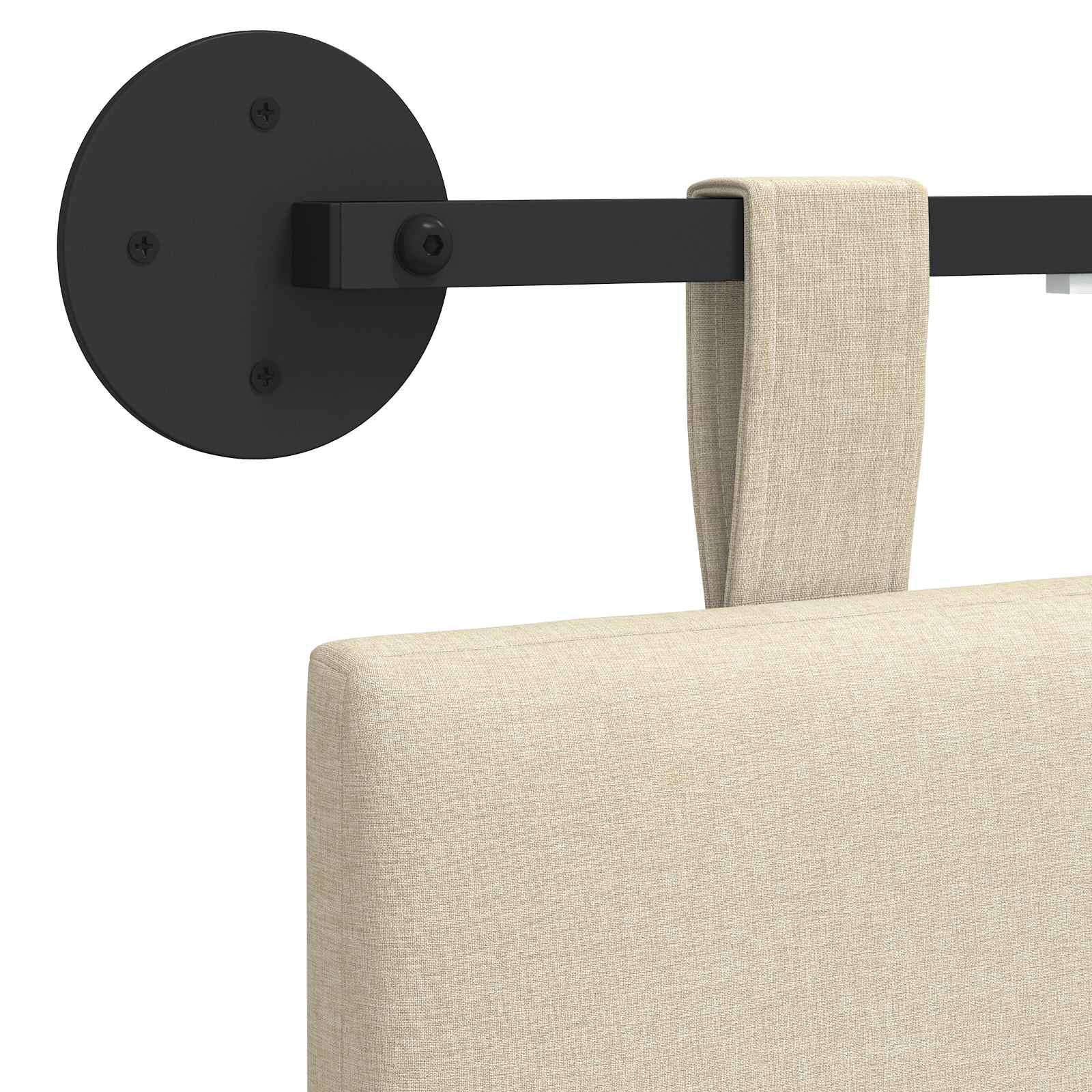 Hängendes Kopfteil Mit LED Licht Creme Stoff