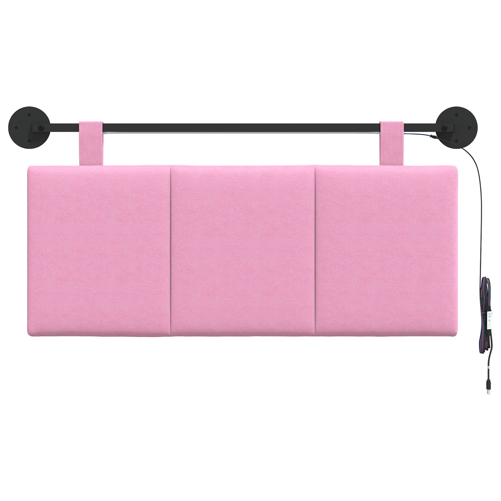Hängendes Kopfteil Mit LED Licht Rosa Stoff