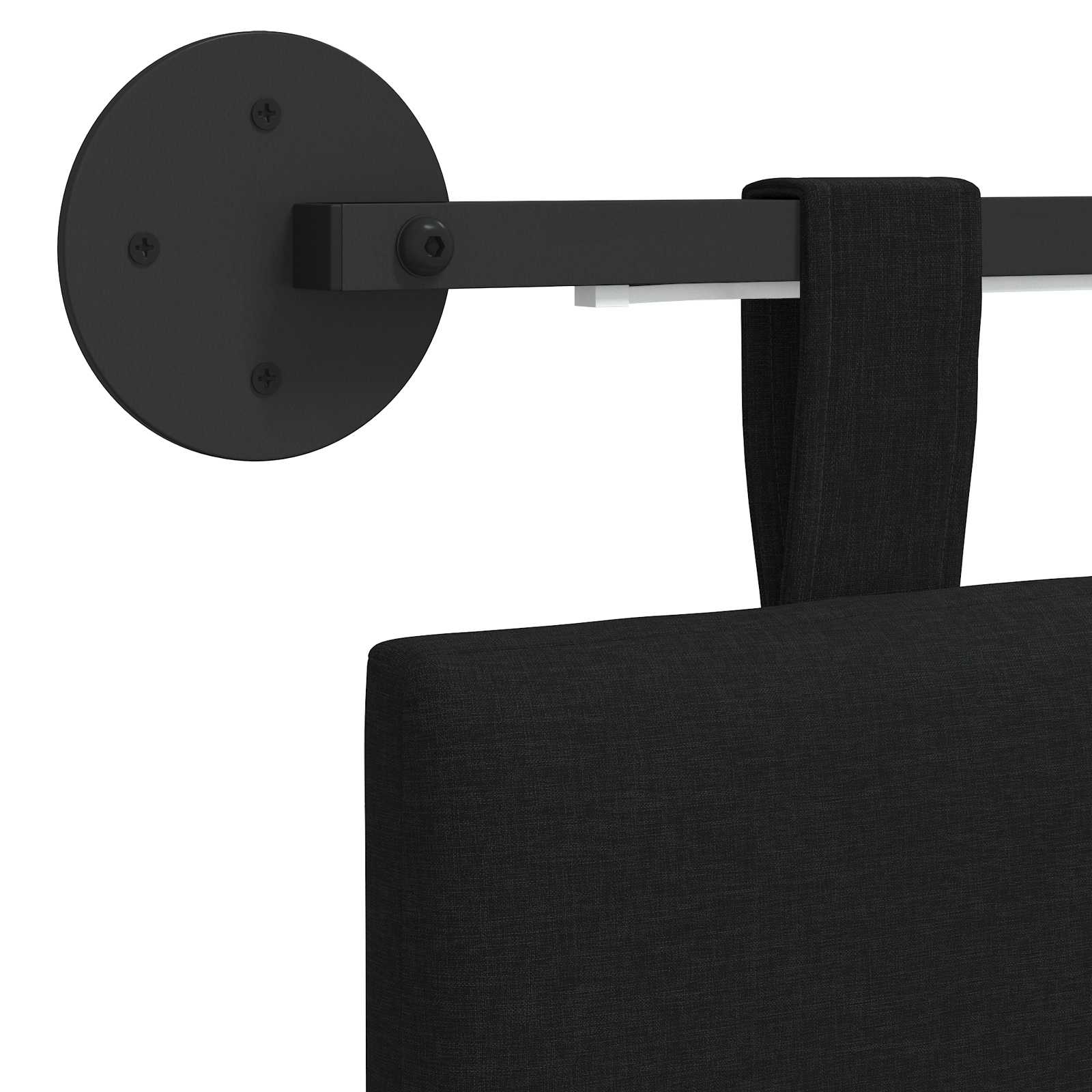 Hängendes Kopfteil Mit LED Licht Schwarz Stoff