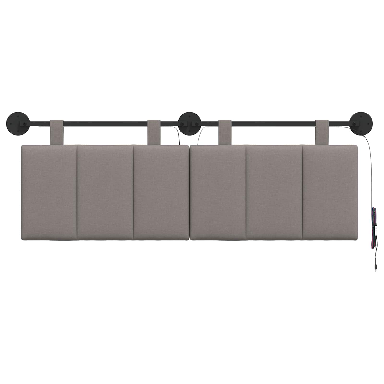 Hängendes Kopfteil Mit LED Licht Taupe Stoff