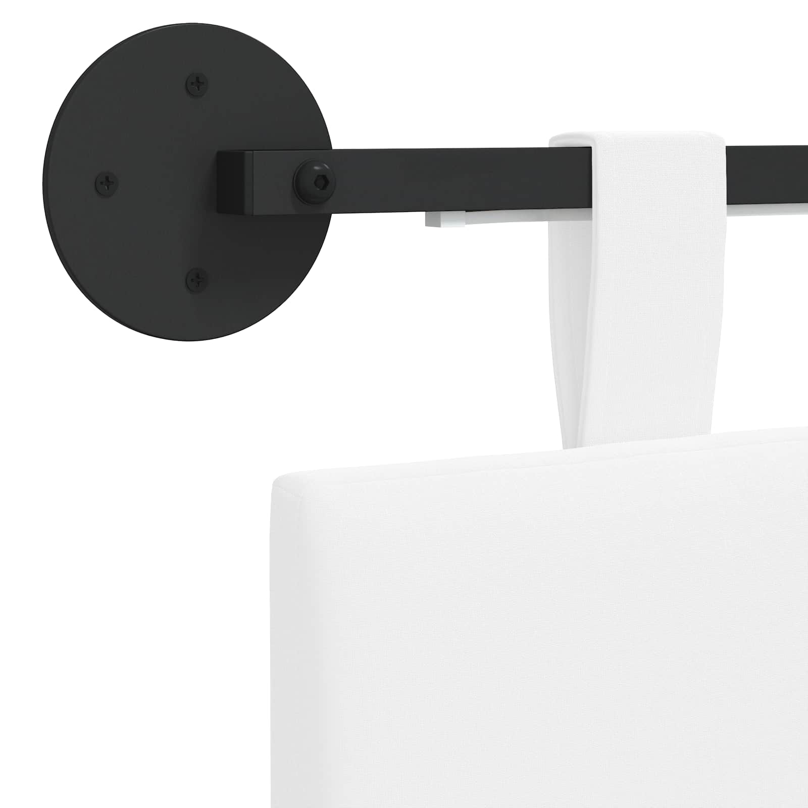 Hängendes Kopfteil Mit LED Licht Weiß Stoff