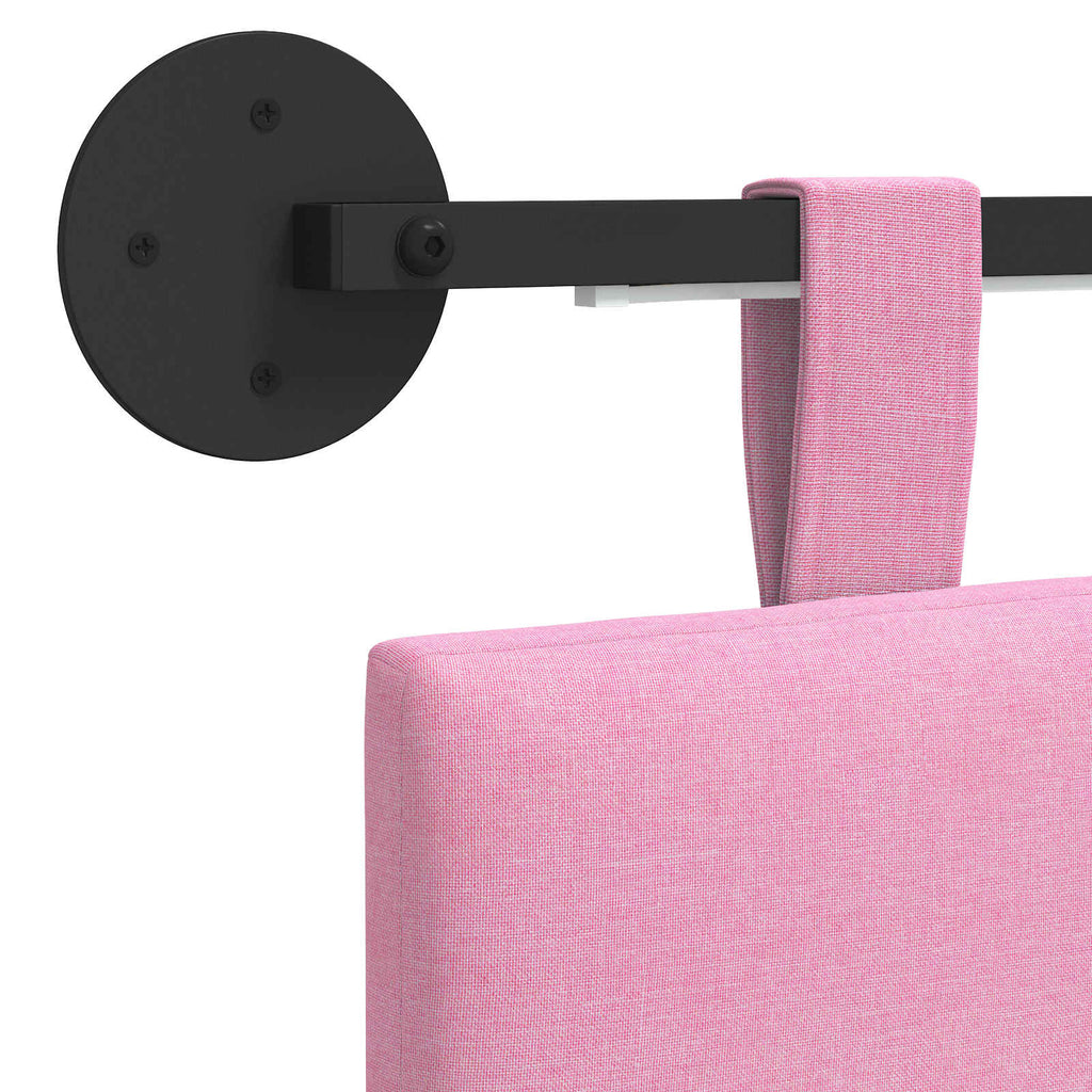 Hängendes Kopfteil Mit LED Licht Rosa Stoff