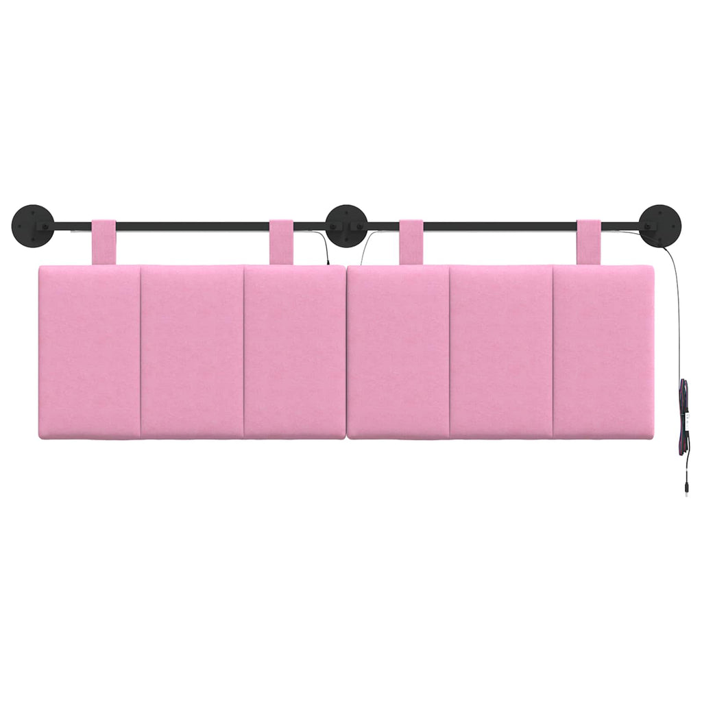 Hängendes Kopfteil Mit LED Licht Rosa Stoff
