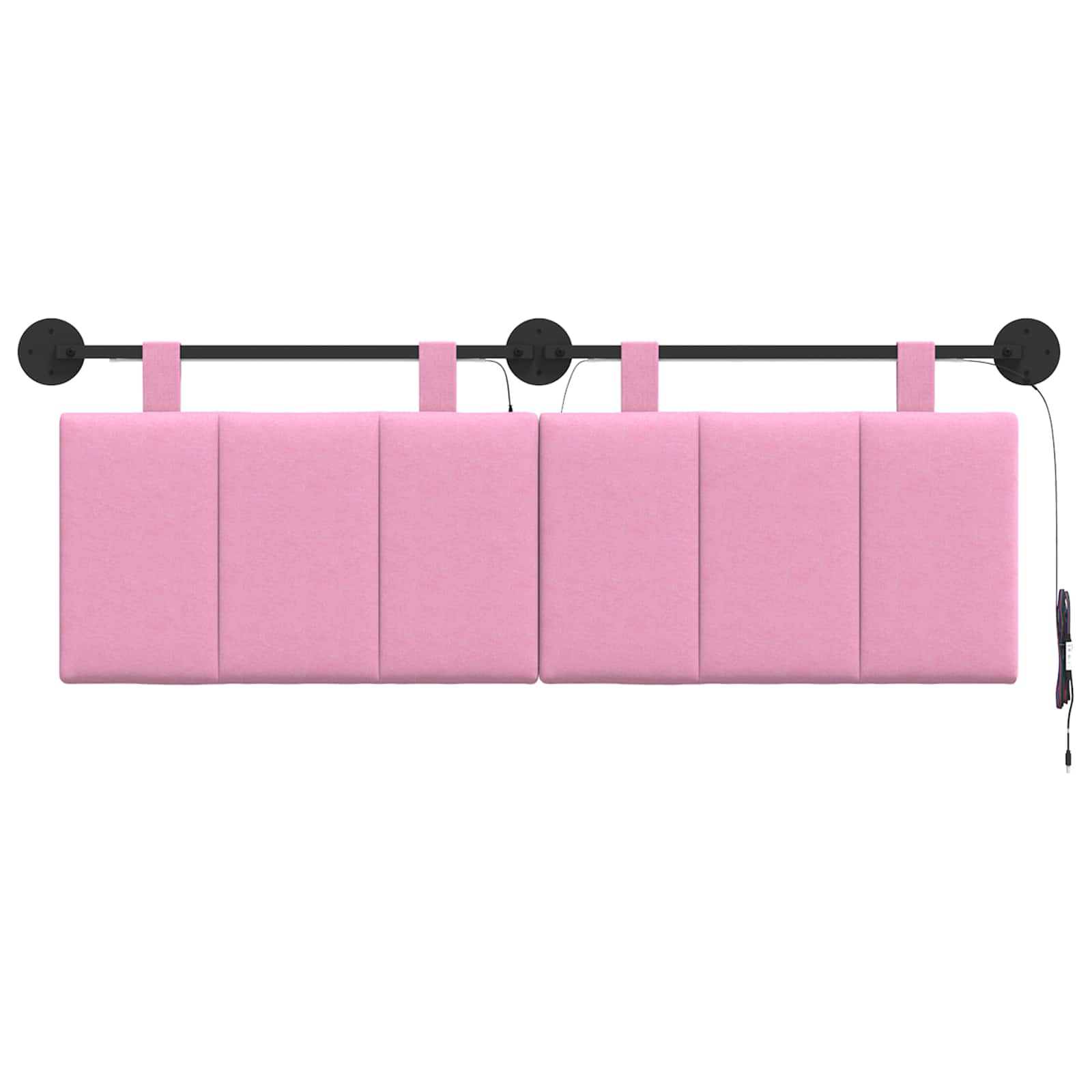 Hängendes Kopfteil Mit LED Licht Rosa Stoff