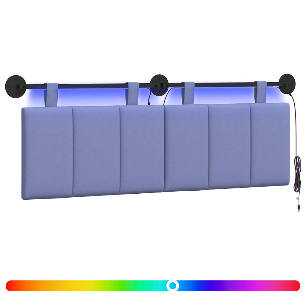 Hängendes Kopfteil Mit LED Licht Jeans blau Stoff