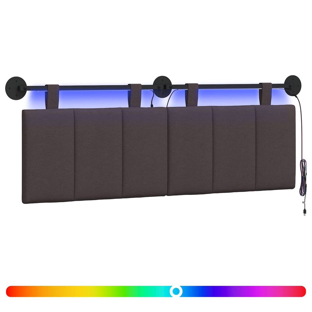 Hängendes Kopfteil Mit LED Licht Dunkelbraun Stoff