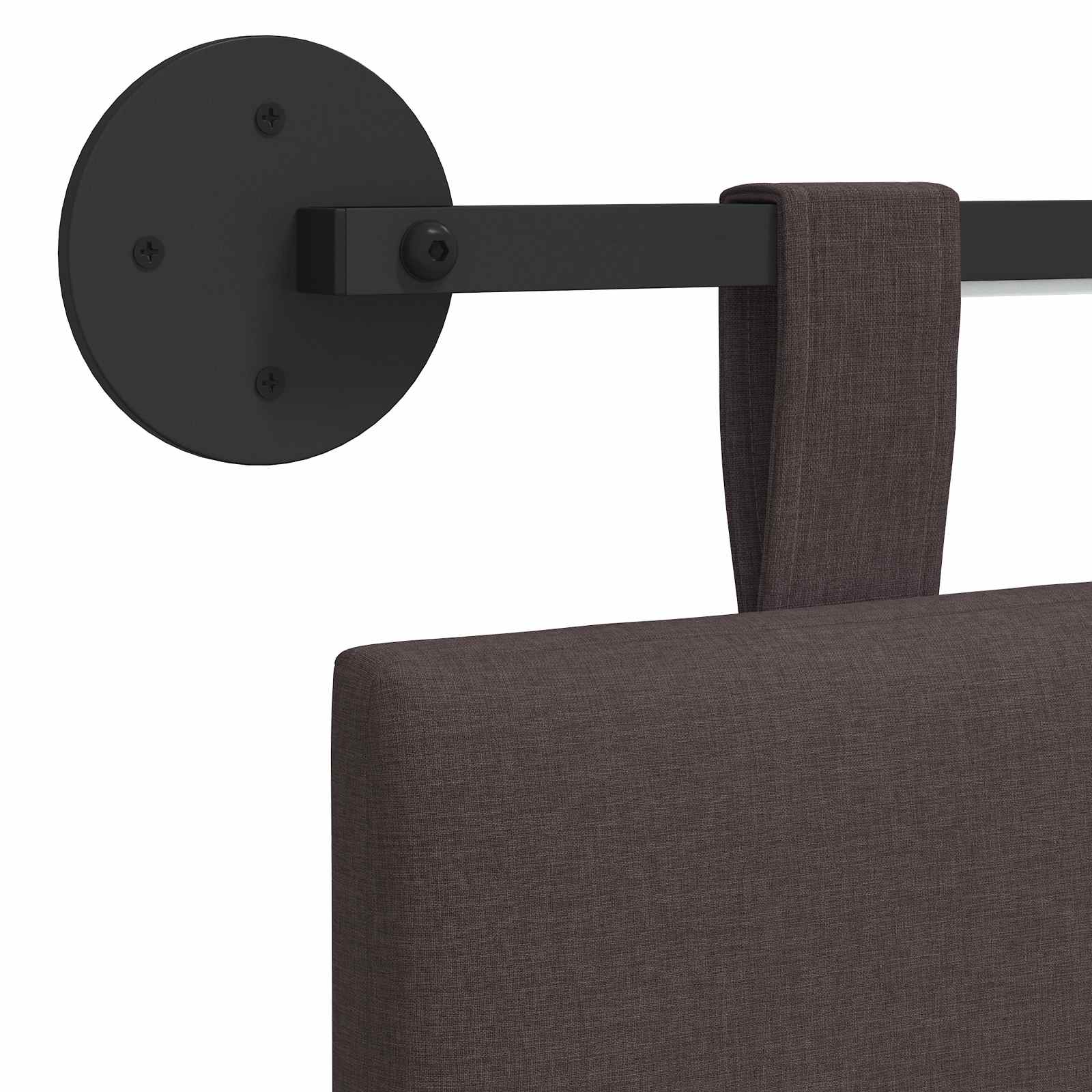 Hängendes Kopfteil Mit LED Licht Dunkelbraun Stoff
