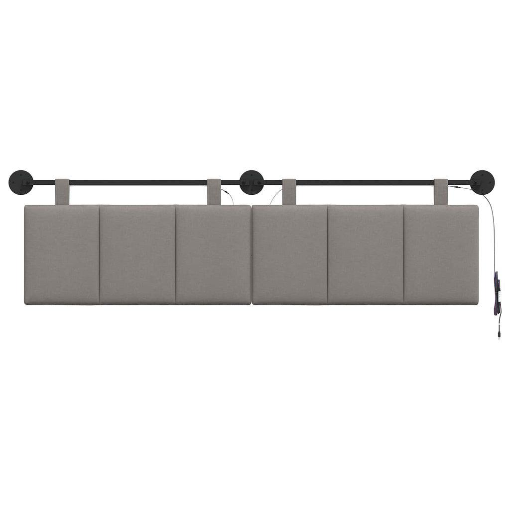 Hängendes Kopfteil Mit LED Licht Taupe Stoff