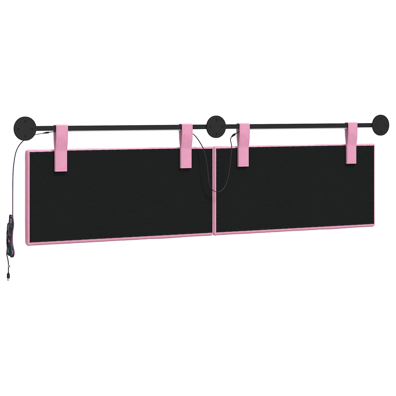 Hängendes Kopfteil Mit LED Licht Rosa Stoff