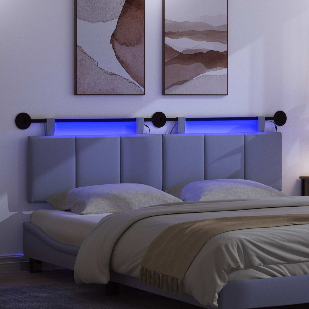 Hängendes Kopfteil Mit LED Licht Jeans blau Stoff