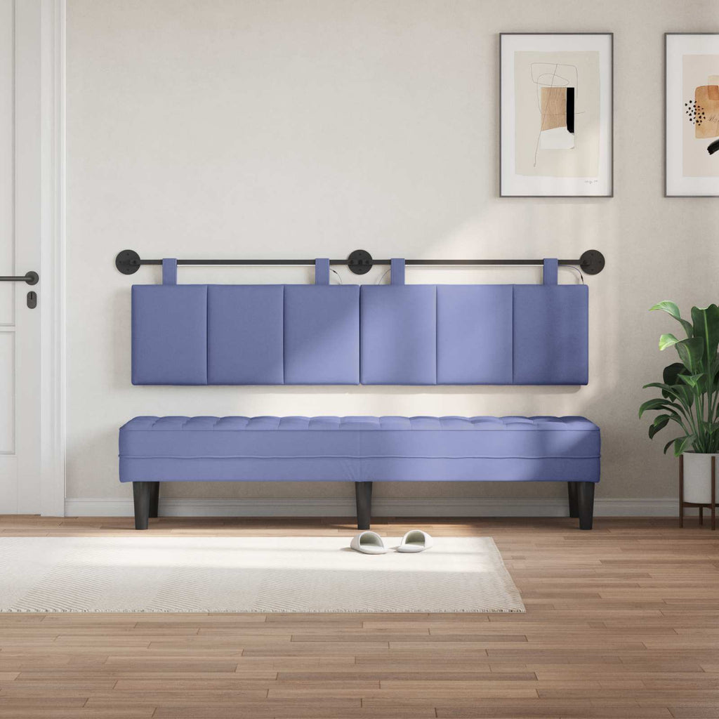 Hängendes Kopfteil Mit LED Licht Jeans blau Stoff