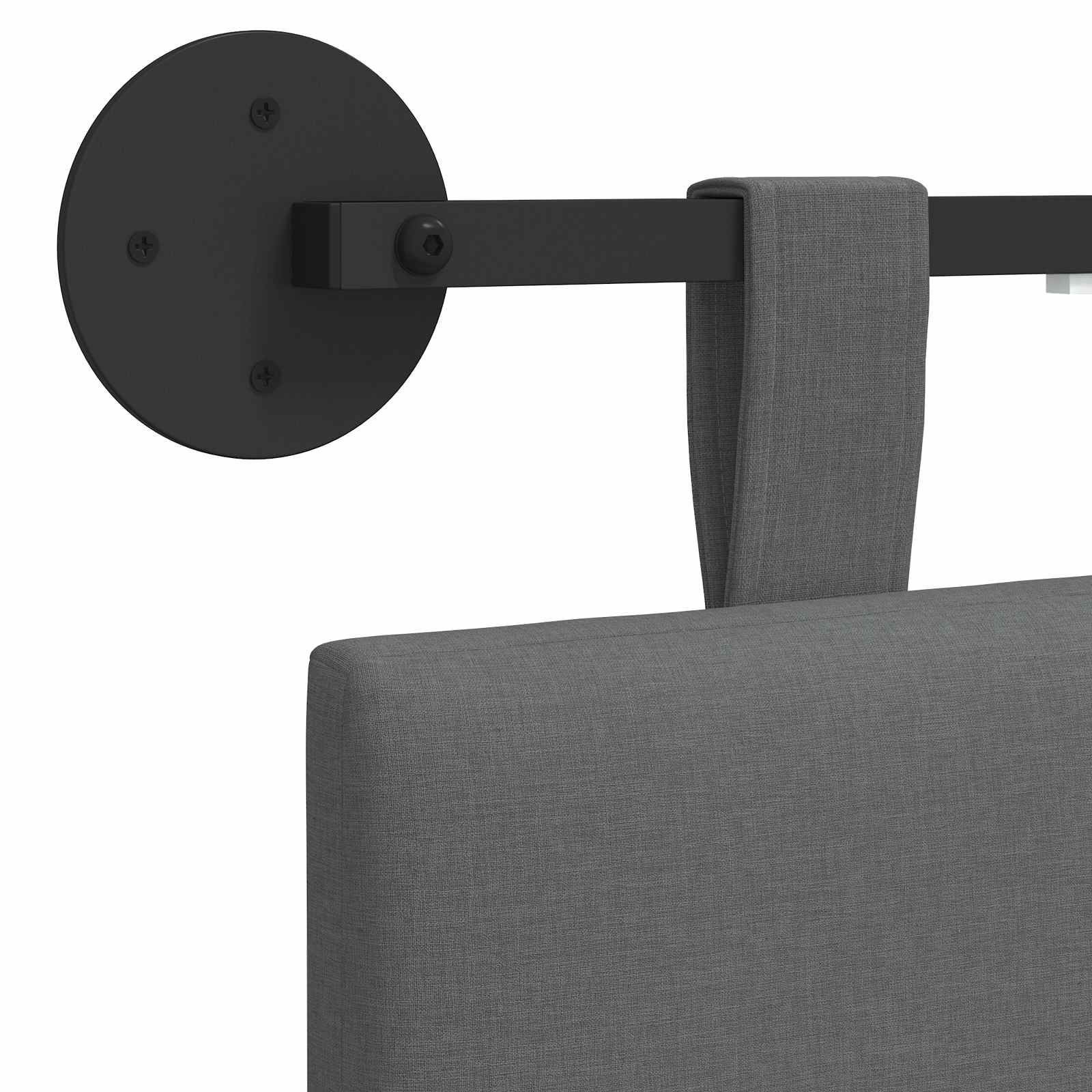Hängendes Kopfteil Mit LED Licht Dunkelgrau Stoff
