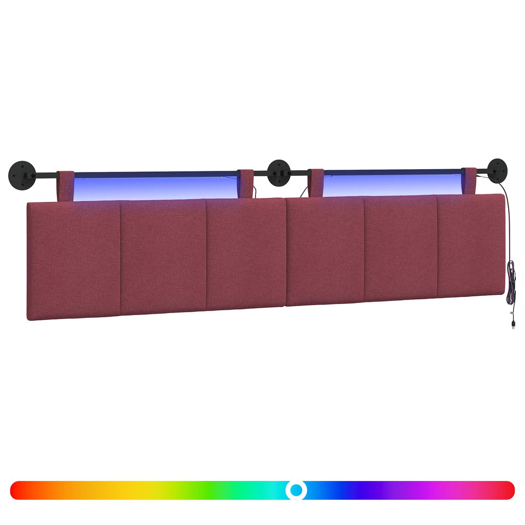 Hängendes Kopfteil Mit LED Licht Weinrot Stoff