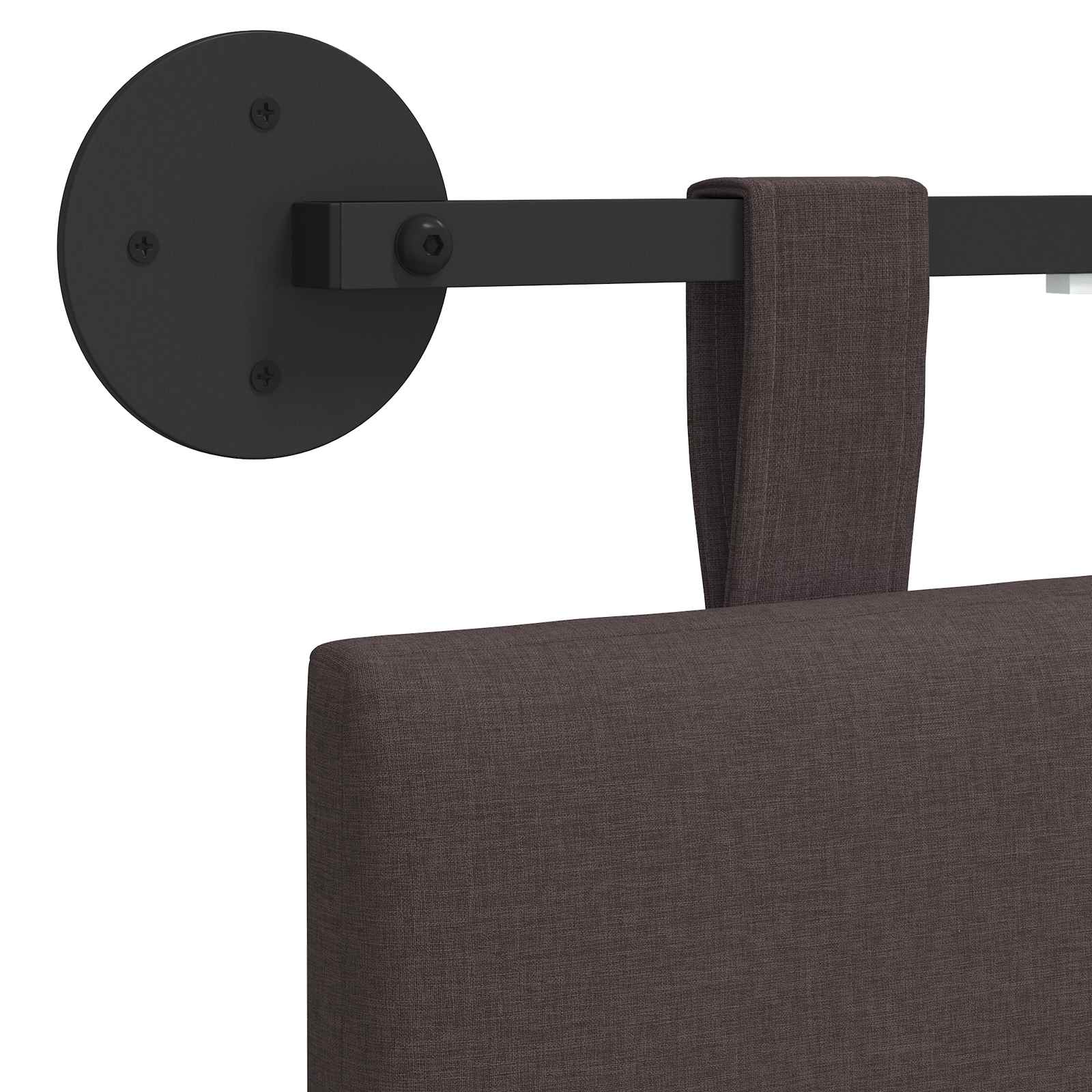 Hängendes Kopfteil Mit LED Licht Dunkelbraun Stoff