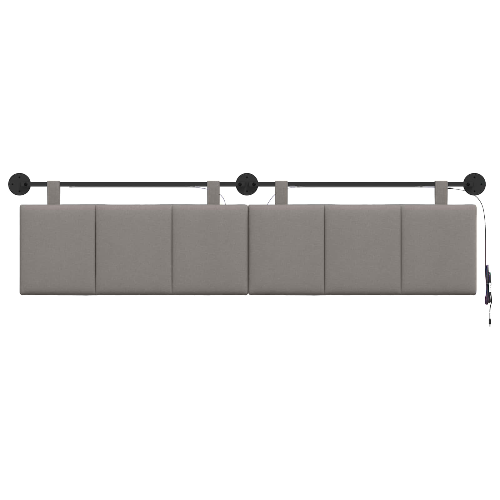 Hängendes Kopfteil Mit LED Licht Taupe Stoff