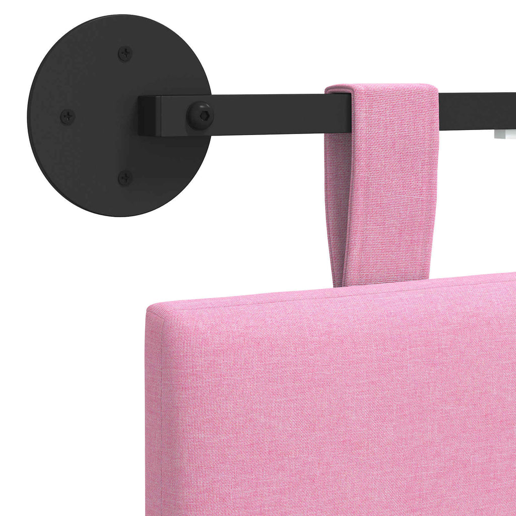 Hängendes Kopfteil Mit LED Licht Rosa Stoff