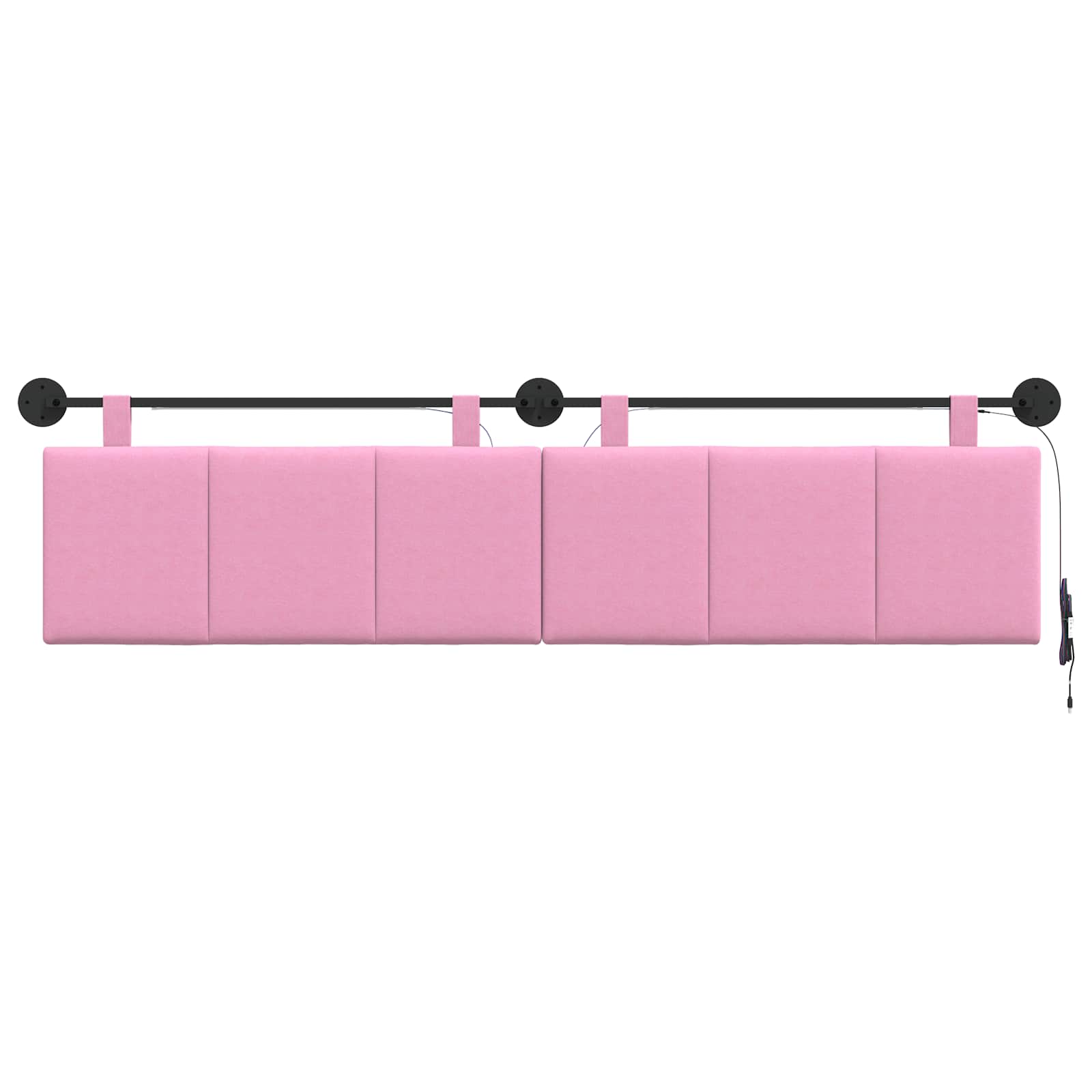 Hängendes Kopfteil Mit LED Licht Rosa Stoff