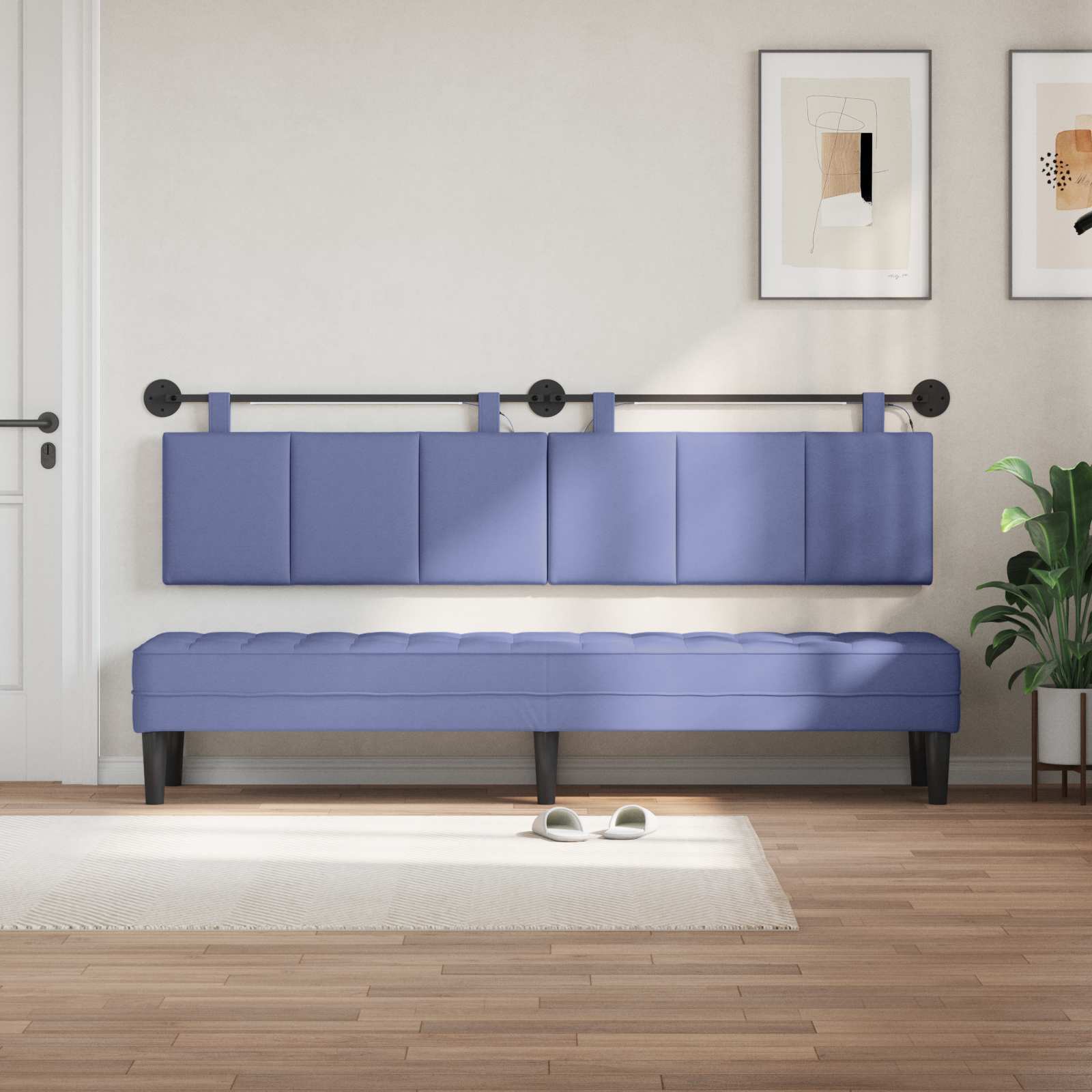 Hängendes Kopfteil Mit LED Licht Jeans blau Stoff