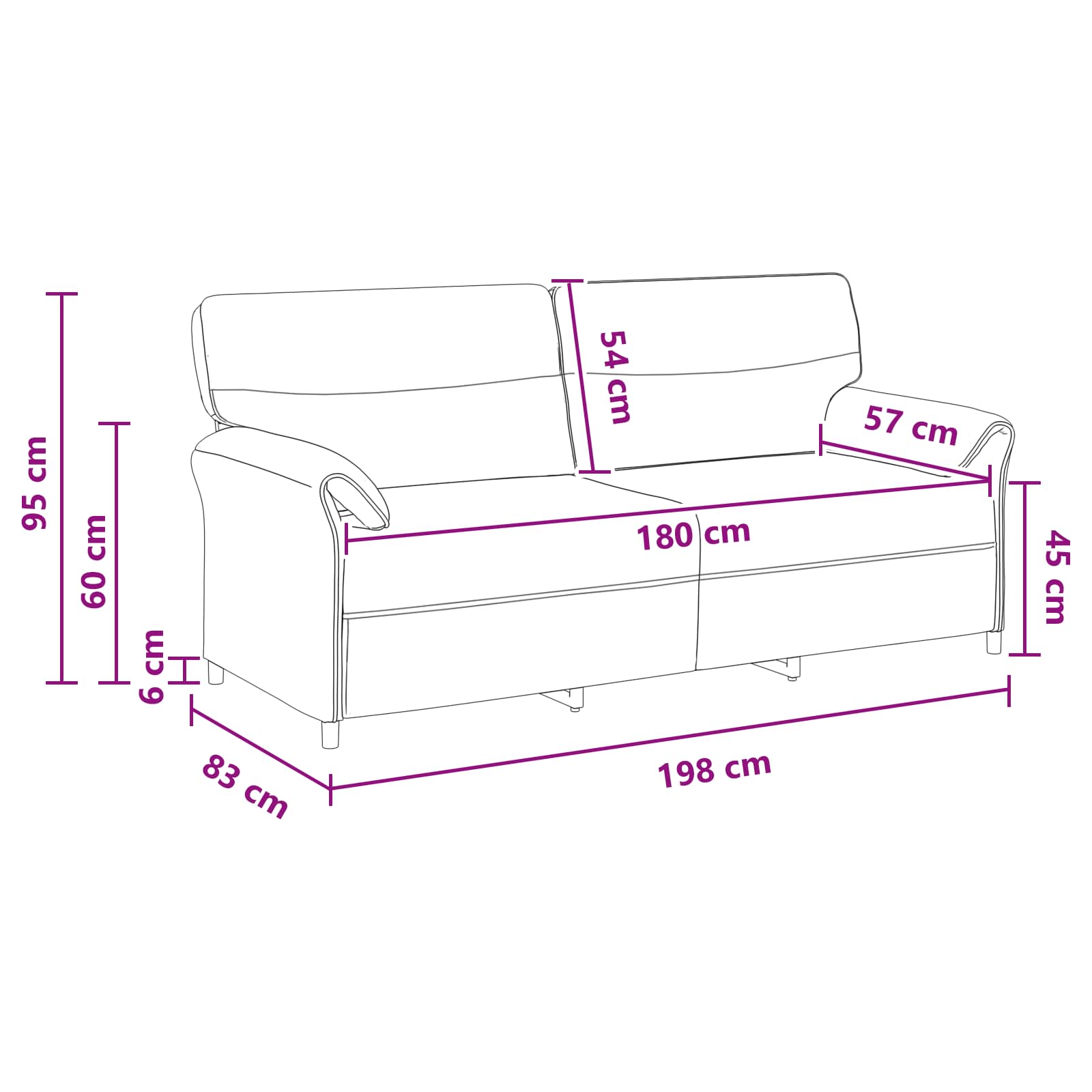 Sofa 100% Polyester, Metallrahmen, MDF, Sperrholz