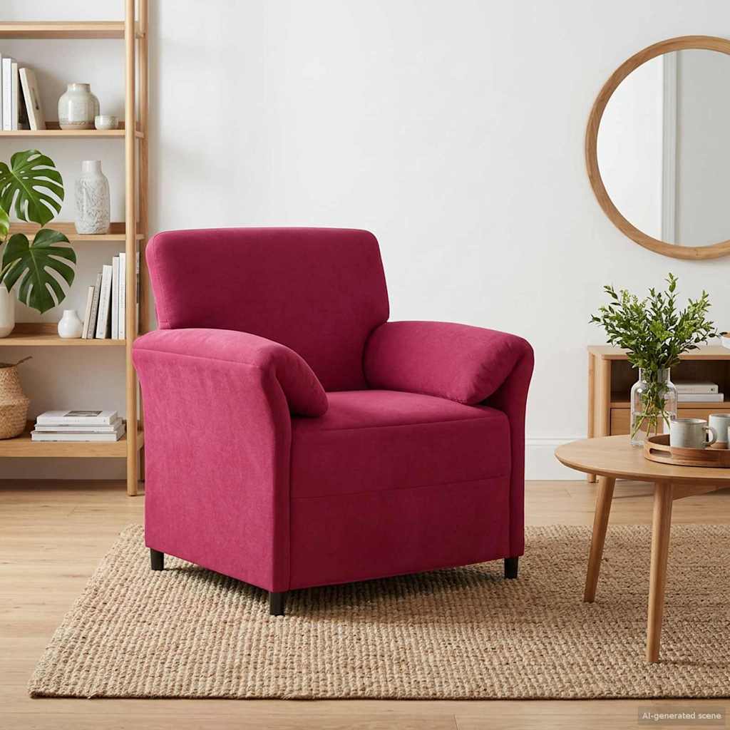 1-Sitzer Sofa Weinrot 88 x 83 x 95 cm Samt