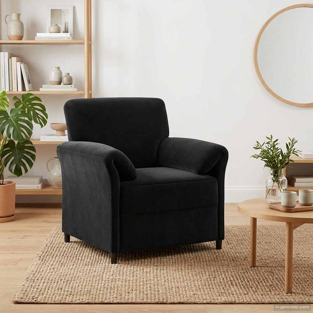 1-Sitzer Sofa Schwarz 88 x 83 x 95 cm Samt