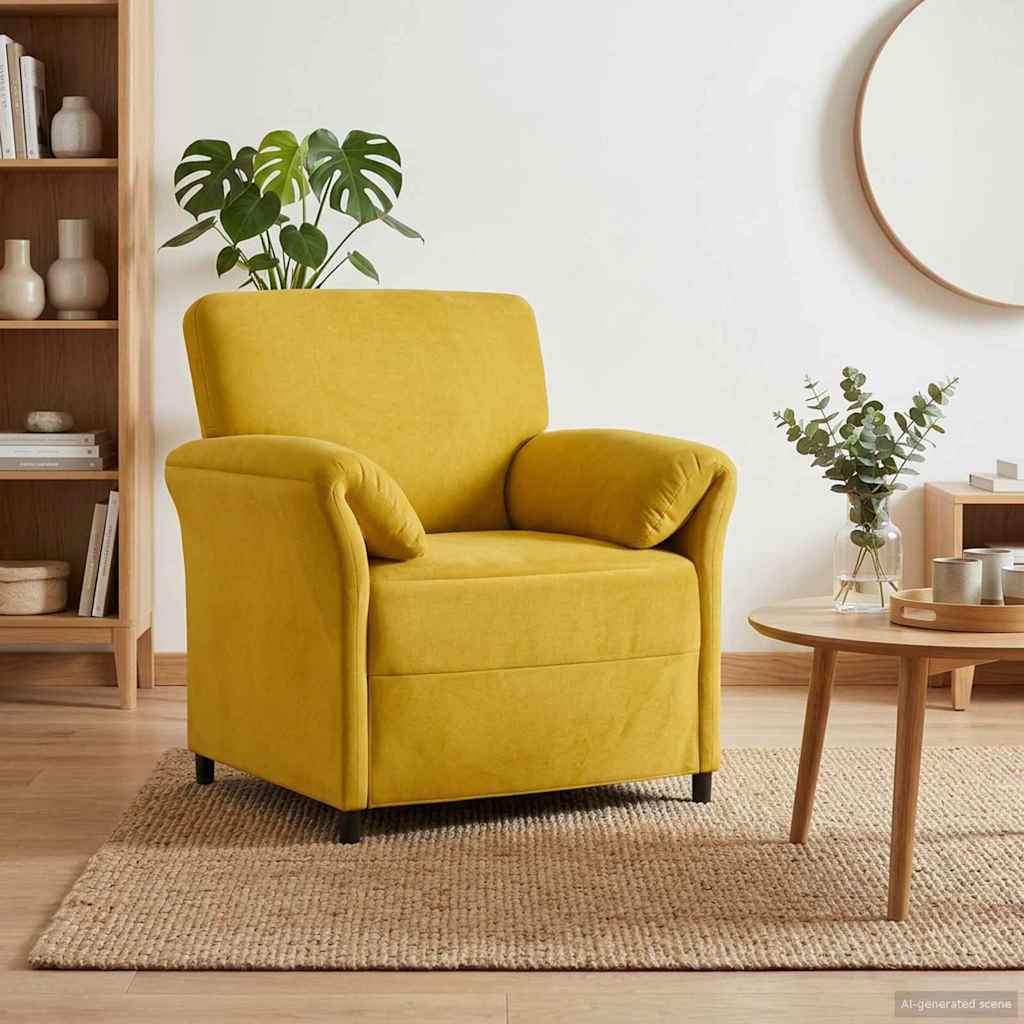 1-Sitzer Sofa Gelb 88 x 83 x 95 cm Samt