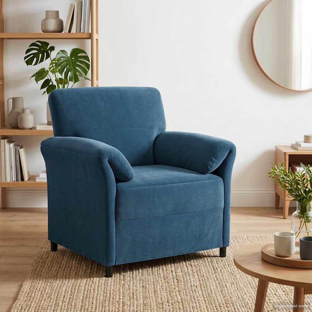 1-Sitzer Sofa Blau 88 x 83 x 95 cm Samt