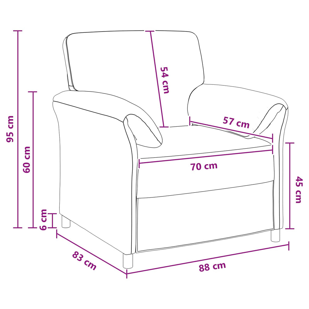 1-Sitzer Sofa Blau 88 x 83 x 95 cm Samt
