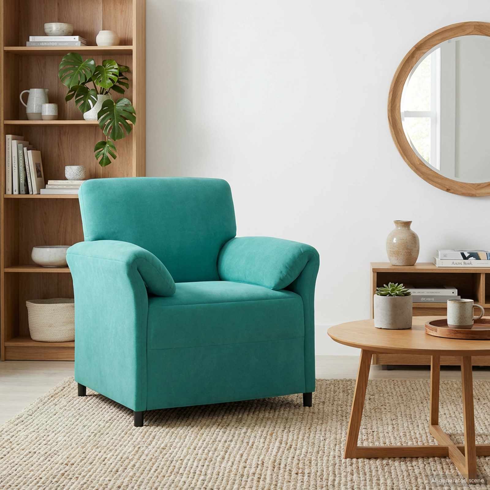 1-Sitzer Sofa Türkis 88 x 83 x 95 cm Samt