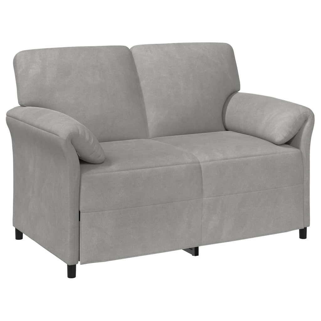 2-Sitzer Sofa Hellgrau 138 x 83 x 95 cm Samt