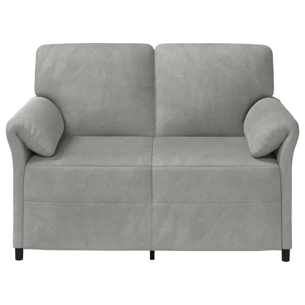 2-Sitzer Sofa Hellgrau 138 x 83 x 95 cm Samt
