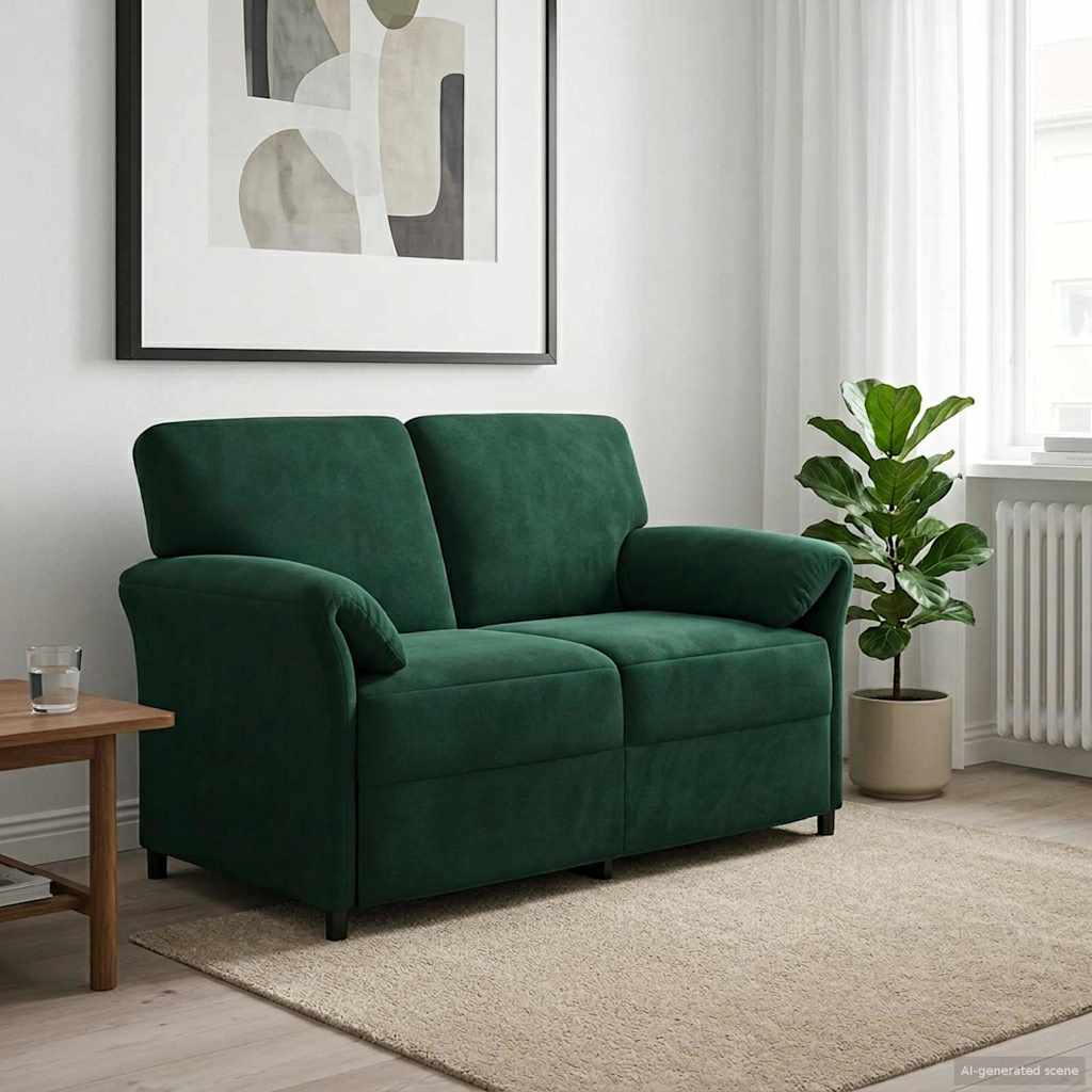 2-Sitzer Sofa Dunkelgrün 138 x 83 x 95 cm Samt