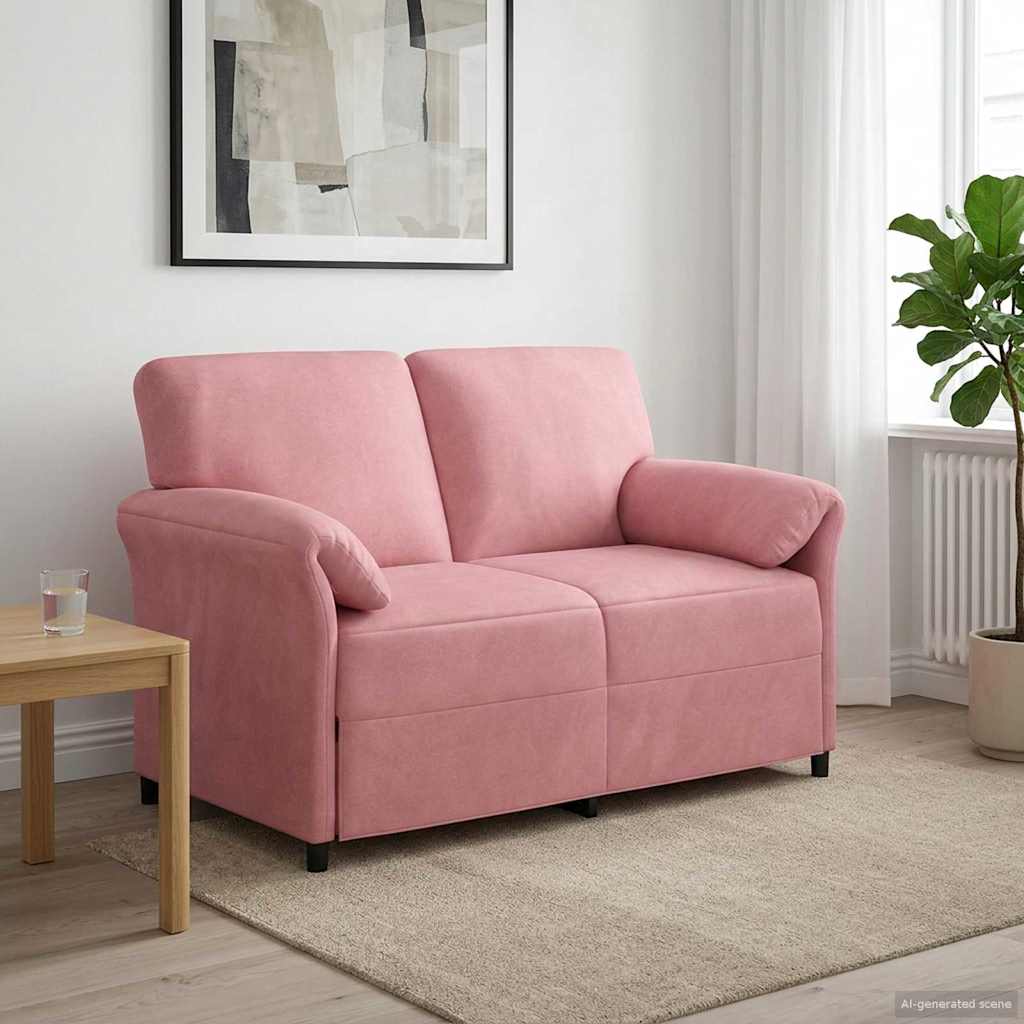 2-Sitzer Sofa Rosa 138 x 83 x 95 cm Samt