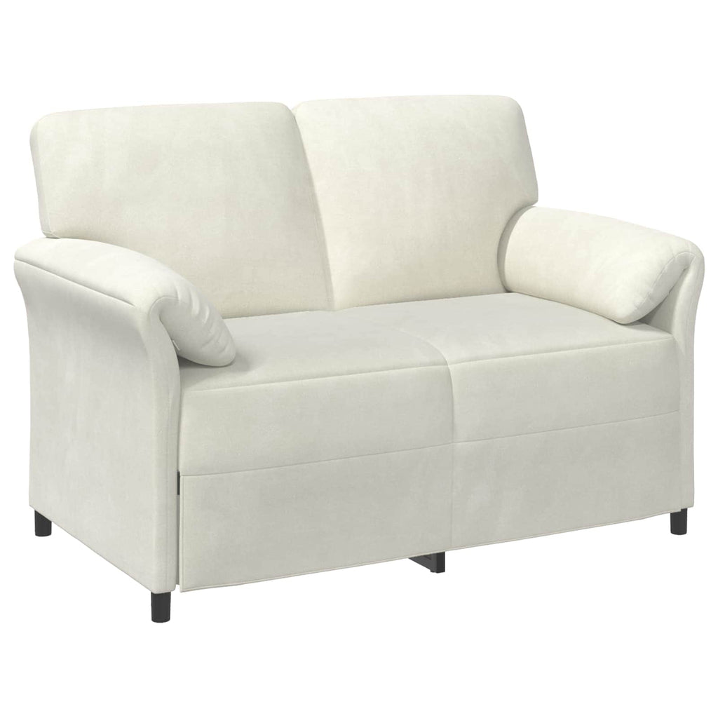 2-Sitzer Sofa Creme 138 x 83 x 95 cm Samt