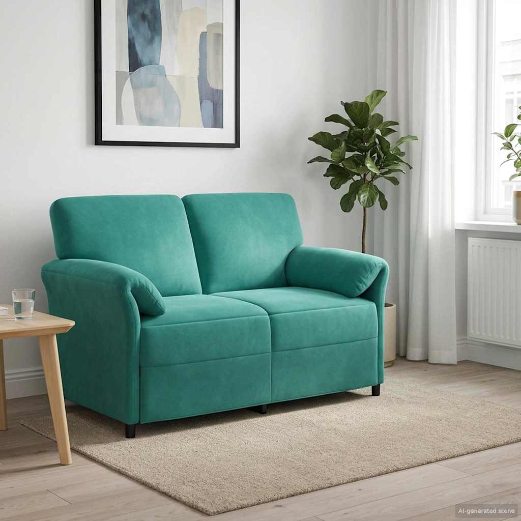 2-Sitzer Sofa Türkis 138 x 83 x 95 cm Samt