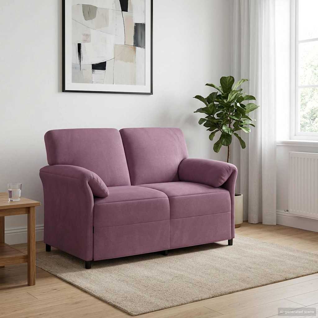 2-Sitzer Sofa Lila 138 x 83 x 95 cm Samt