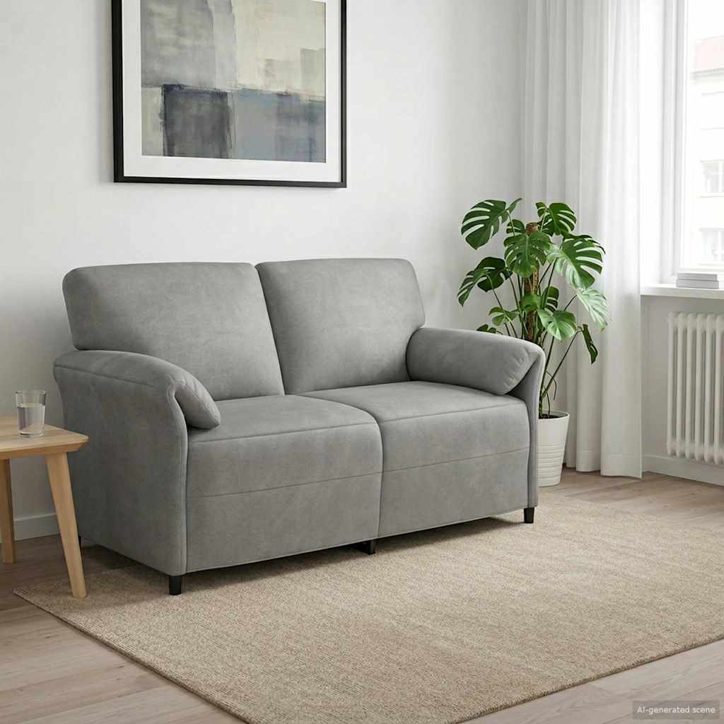 2-Sitzer Sofa Hellgrau 158 x 83 x 95 cm Samt