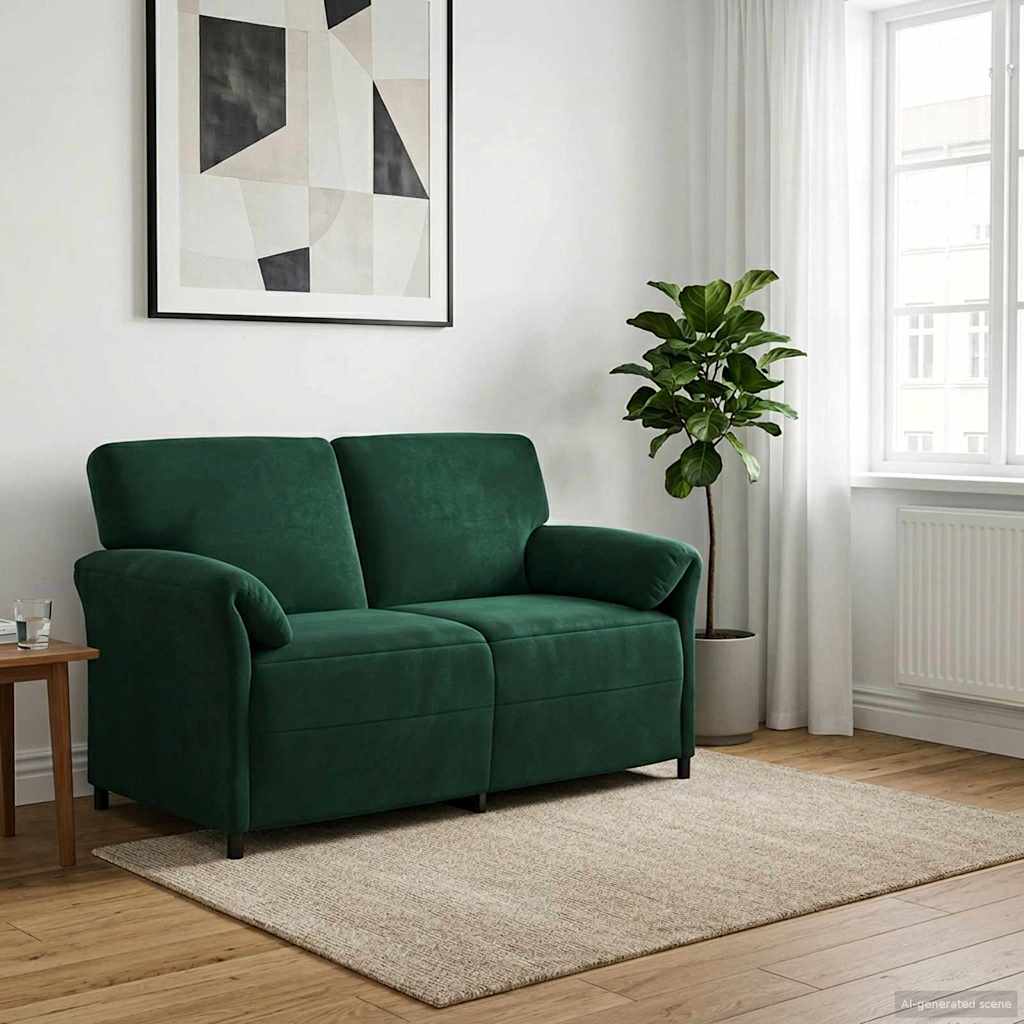 2-Sitzer Sofa Dunkelgrün 158 x 83 x 95 cm Samt