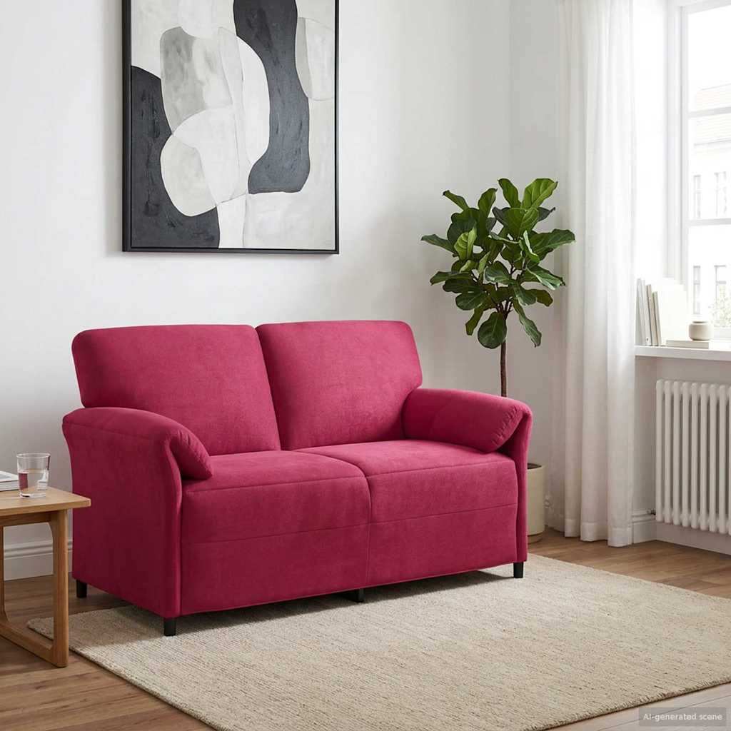 2-Sitzer Sofa Weinrot 158 x 83 x 95 cm Samt