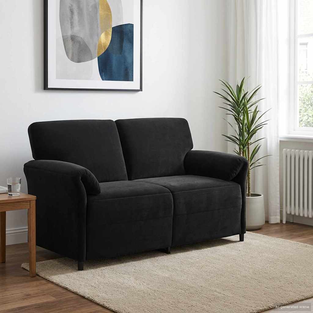 2-Sitzer Sofa Schwarz 158 x 83 x 95 cm Samt