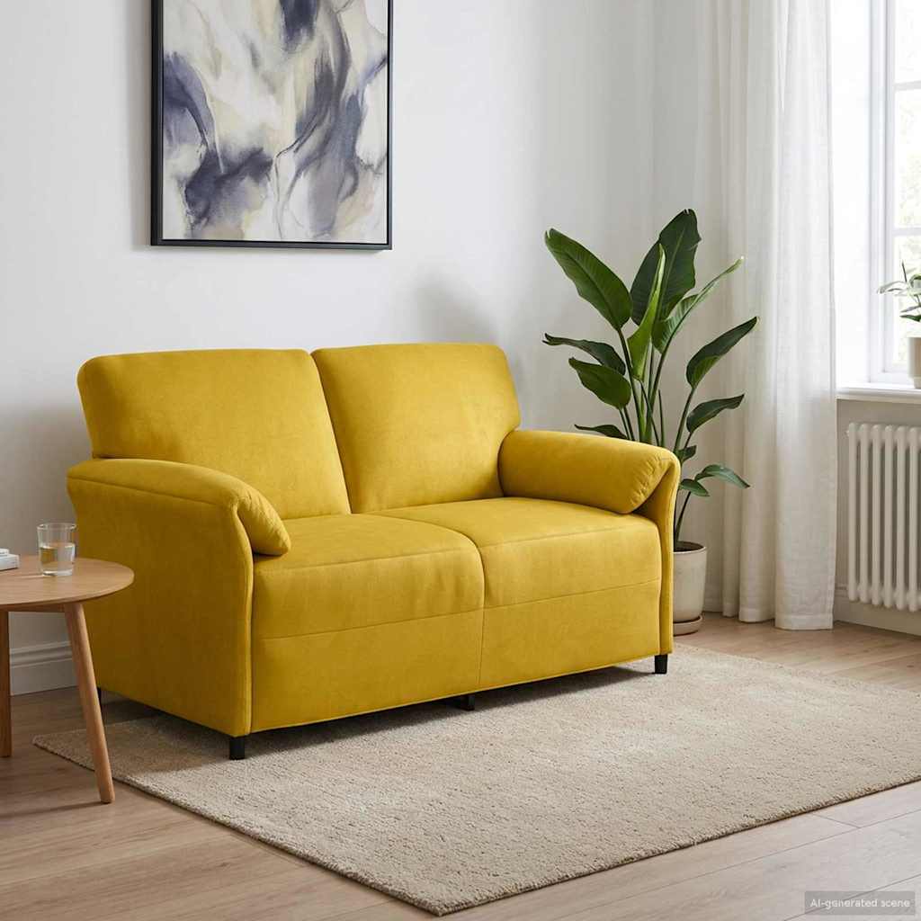 2-Sitzer Sofa Gelb 158 x 83 x 95 cm Samt
